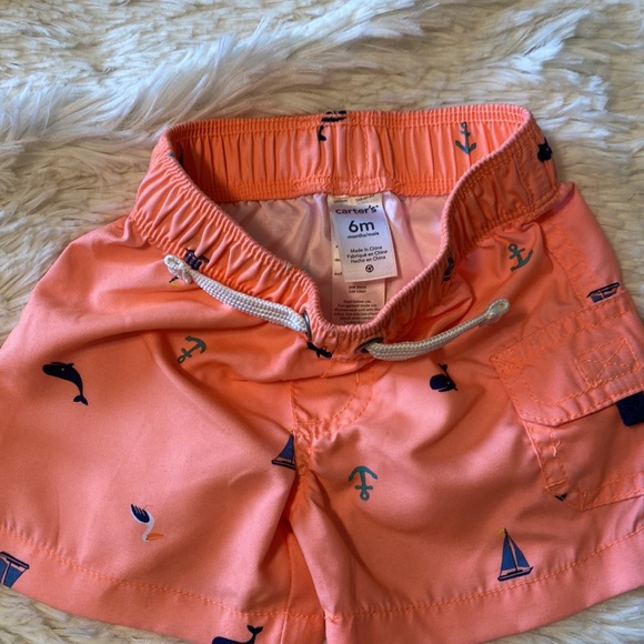 6 Month Carter’s Swim Set, Gap 0-3 Month Onesies Blue& Red Stripes, Gap 0-3 Camo - Picture 5 of 16